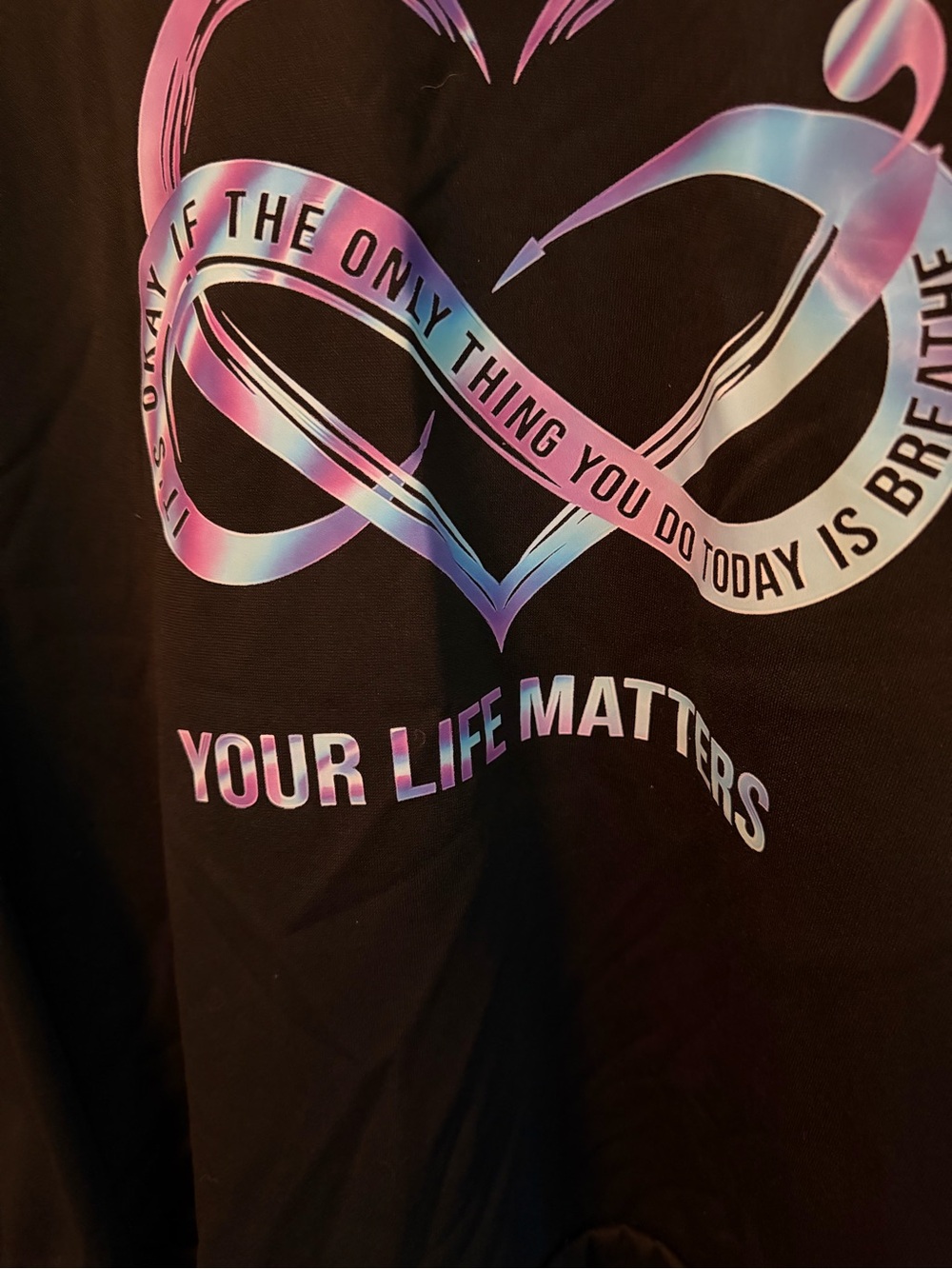 Black "Your Life Matters" Graphic Sweatshirt - Picture 2 of 4